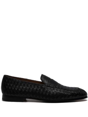Doucal's interwoven-design leather loafers - Black