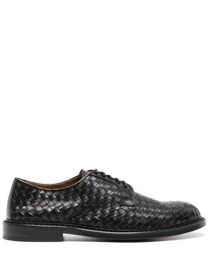 Doucal's interwoven leather lace-up shoes - Black