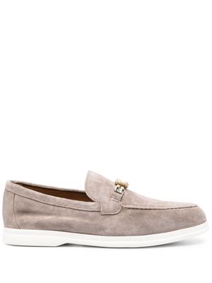 Doucal's knot-detail leather loafers - Neutrals