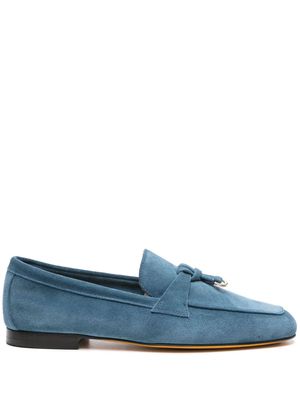 Doucal's knot-detail suede loafers - Blue