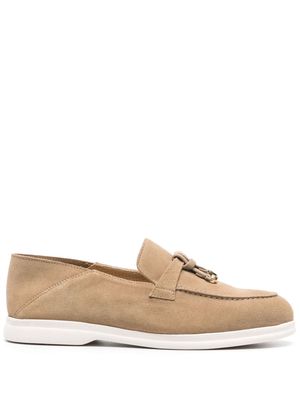 Doucal's knot-detail suede loafers - Neutrals