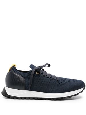 Doucal's lace-up knitted sneakers - Blue