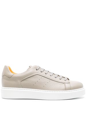 Doucal's lace-up leather sneakers - Grey