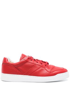 Doucal's lace-up leather sneakers - Red