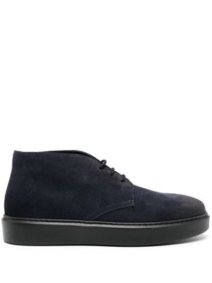 Doucal's lace-up suede ankle boots - Blue