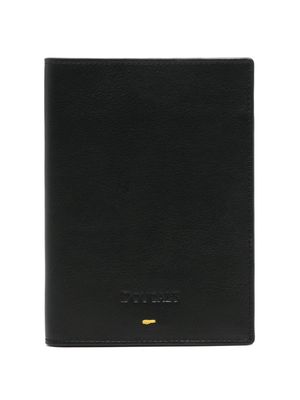 Doucal's logo-debossed leather passport holder - Black