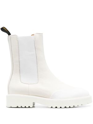 Doucal's mid-calf leather boots - White
