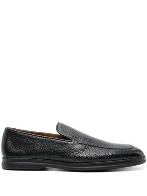 Doucal's moc-stiching leather loafers - Black