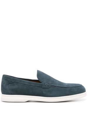 Doucal's moc-stitching suede loafers - Blue