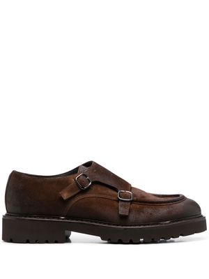 Doucal's monk-strap leather shoes - Brown