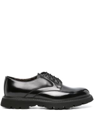 Doucal's patent-finish leather derby shoes - Black