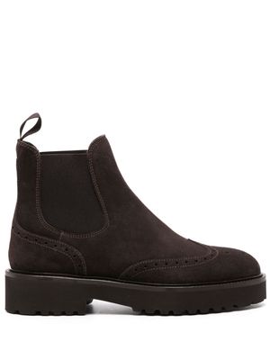 Doucal's perforated suede Chelsea boots - Brown