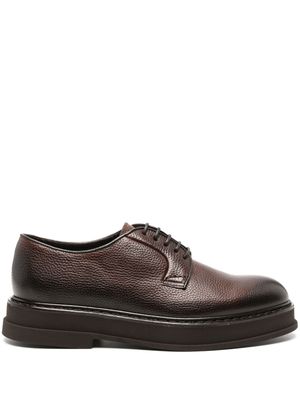 Doucal's round-toe leather derby shoes - Brown