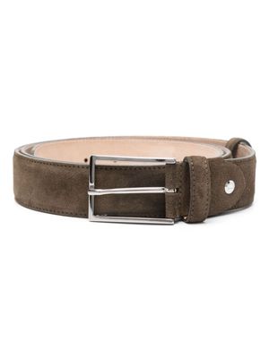 Doucal's suede buckle belt - Brown