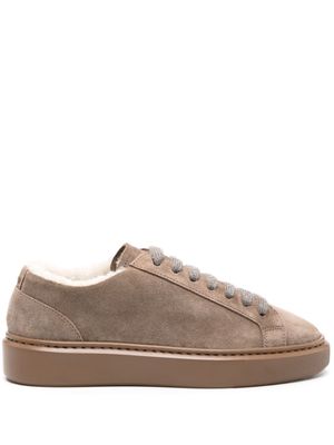 Doucal's suede shearling-lining sneakers - Neutrals