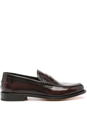 Doucal's zig-zag detail leather loafers - Brown