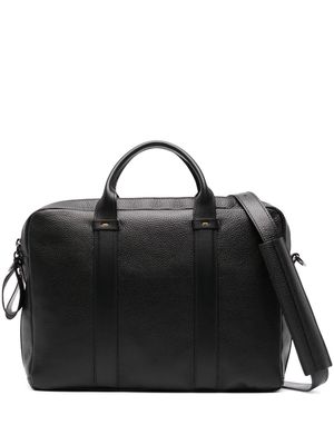 Doucal's zip-fastening leather briefcase - Black