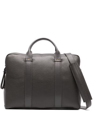 Doucal's zip-fastening leather briefcase - Grey