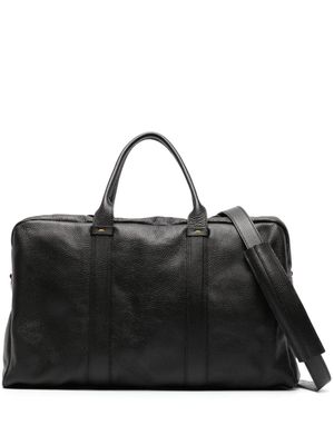 Doucal's zip-fastening leather holdall - Black