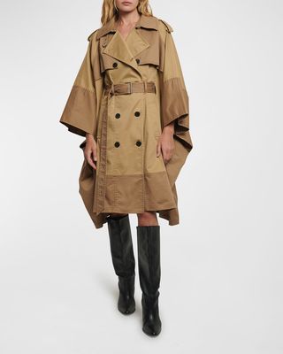 Douglas Two-Toned Cape Trench Coat