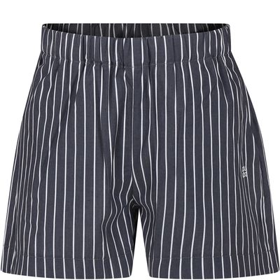 Douuod Black Shorts For Boy With Logo