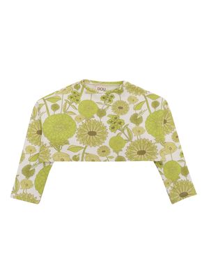 Douuod Cropped Sweater With Flowers