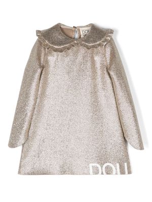 Douuod Kids Apogeo metallic-finish dress - Gold