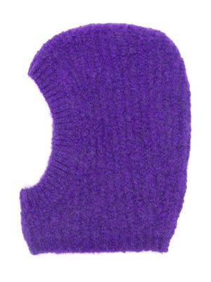 Douuod Kids brushed-effect crochet-knit balaclava - Purple