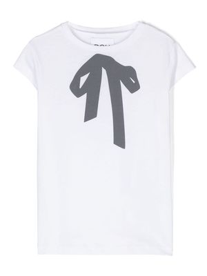 Douuod Kids Bucaneve bow-print T-shirt - White