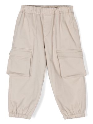 Douuod Kids cargo-pocket tapered trousers - Neutrals