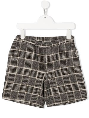 Douuod Kids checked mid-rise shorts - Neutrals