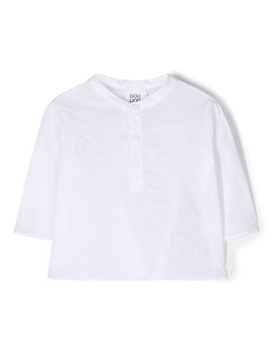 Douuod Kids crew-neck crop-sleeve shirt - White