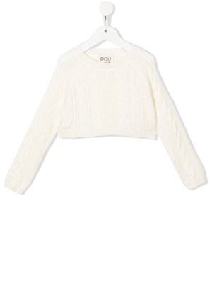 Douuod Kids cropped cable-knit jumper - Neutrals