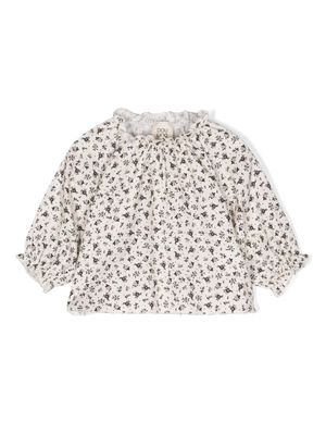 Douuod Kids Eucelade floral-print cotton blouse - Neutrals