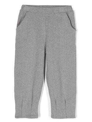 Douuod Kids fine-knit straight-leg trousers - Grey