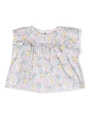 Douuod Kids floral-print cotton blouse - White