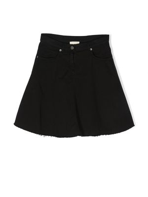 Douuod Kids frayed-edge denim skirt - Black