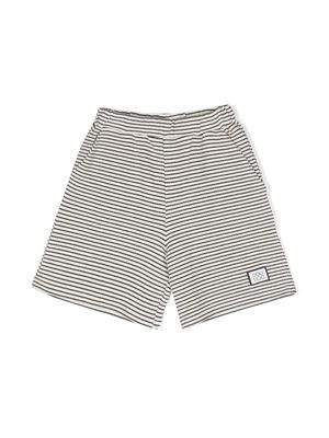 Douuod Kids horizontal stripe-print shorts - Neutrals