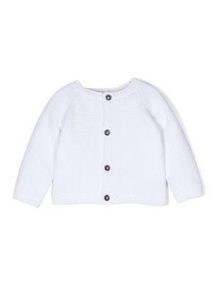 Douuod Kids knitted long-sleeved cardigan - 100 WHITE