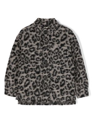 Douuod Kids leopard-print shirt jacket - Neutrals