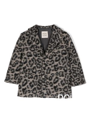 Douuod Kids leopard-print wool-blend blazer - Neutrals