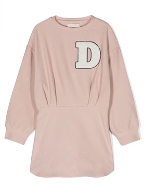 Douuod Kids logo-appliqué jersey minidress - Pink