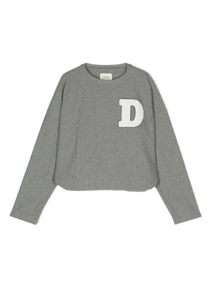 Douuod Kids logo-patch cotton sweatshirt - Grey