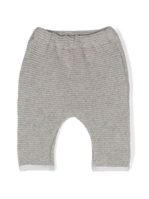 Douuod Kids logo-patch knitted wool trousers - Grey
