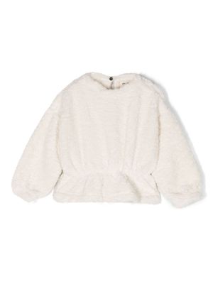 Douuod Kids logo-print fleece sweatshirt - White