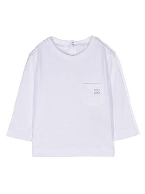 Douuod Kids logo-print long-sleeve T-shirt - White