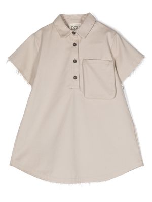 Douuod Kids logo-print short-sleeve polo dress - Neutrals