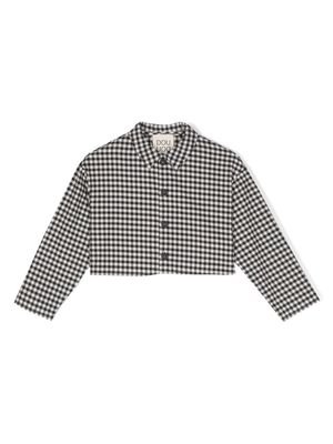 Douuod Kids Lucky gingham cropped jacket - Black