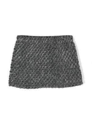 Douuod Kids mélange virgin wool miniskirt - Grey