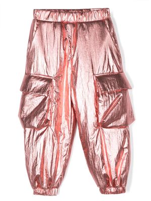 Douuod Kids metallic cargo trousers - Pink